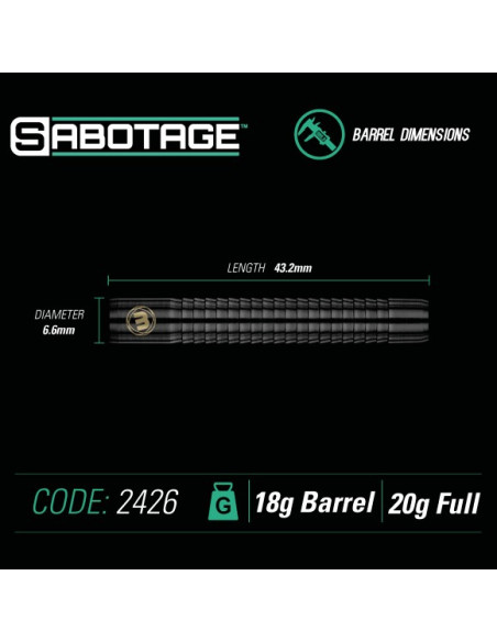 SABOTAGE Black Softdarts 20g Winmau