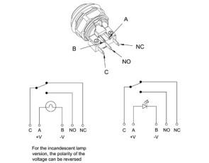 VISION button + micro switch 46x28 blue 2