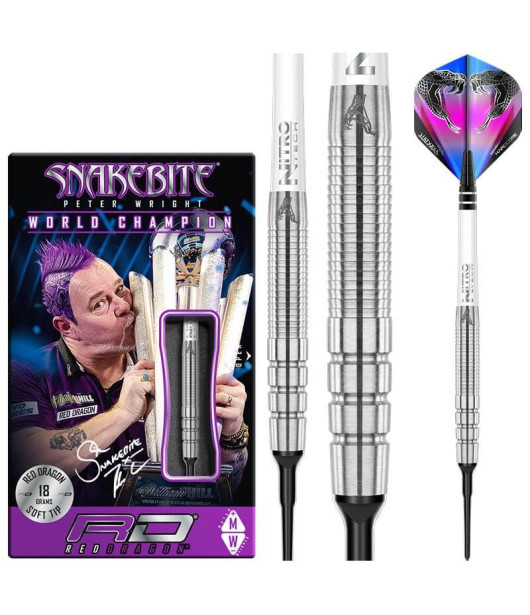 PETER WRIGHT Snakebite PL15 soft darts 18g Red Dragon