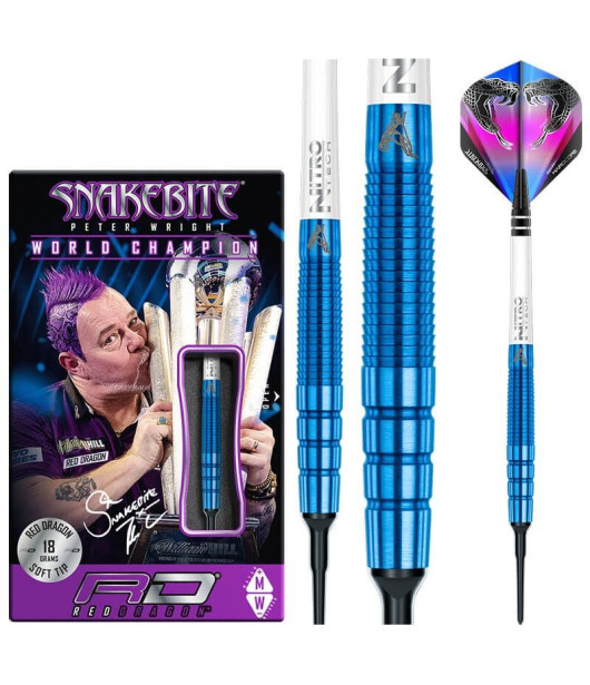 PETER WRIGHT PL15 Blue Softdarts 18g Red Dragon